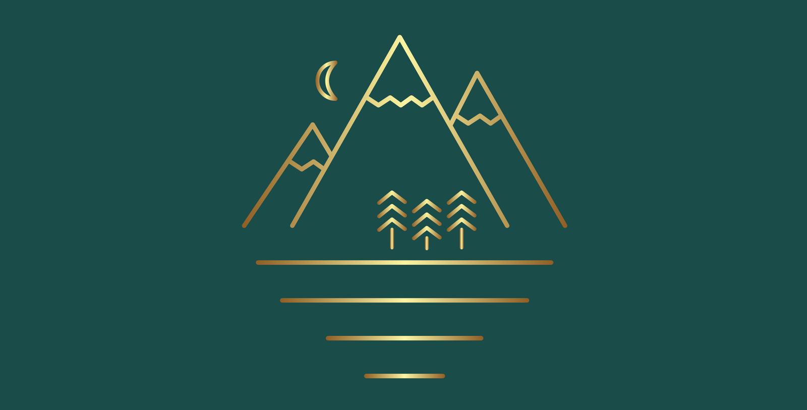 tadasana yoga garden logo showing mountain and forest