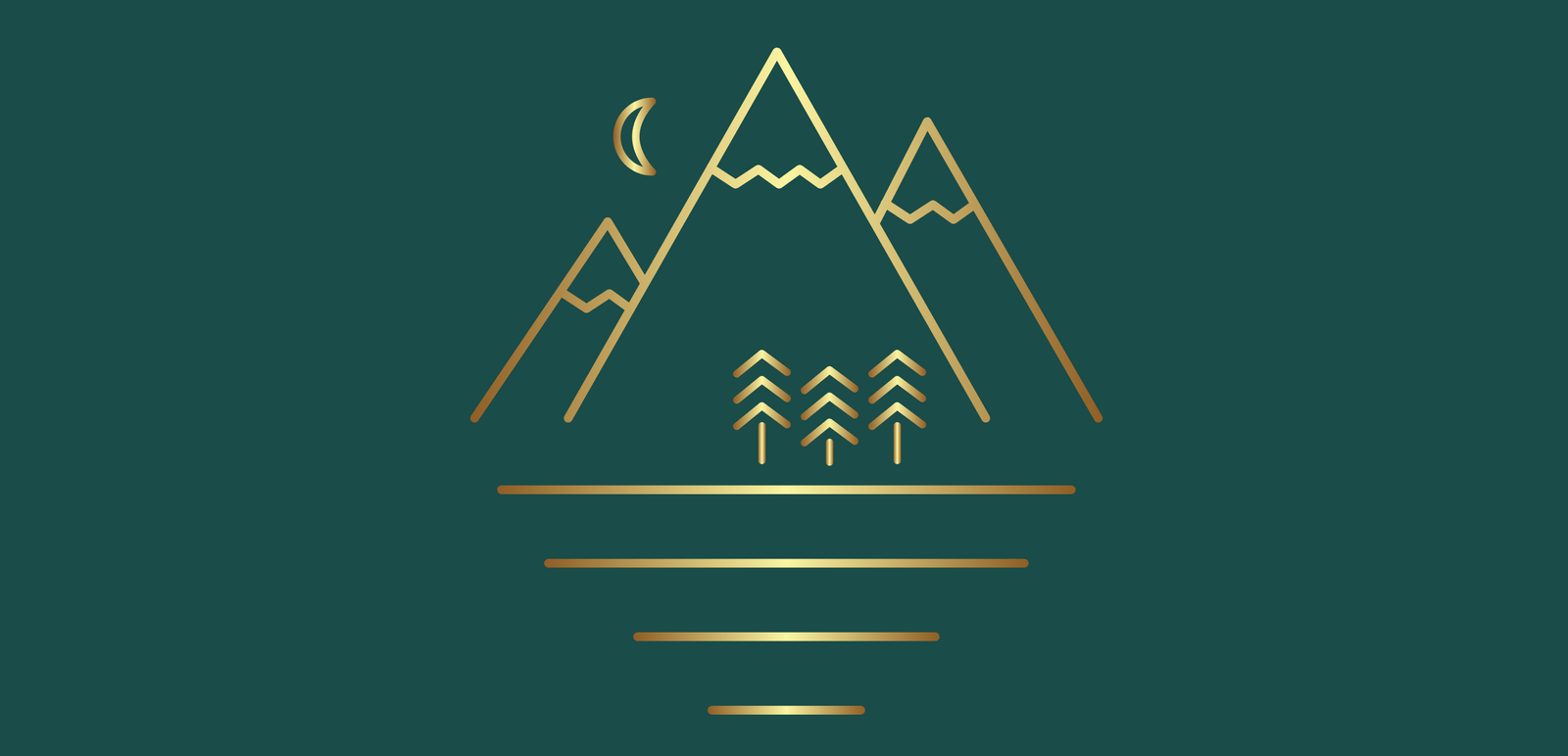 tadasana yoga garden logo showing mountain and forest